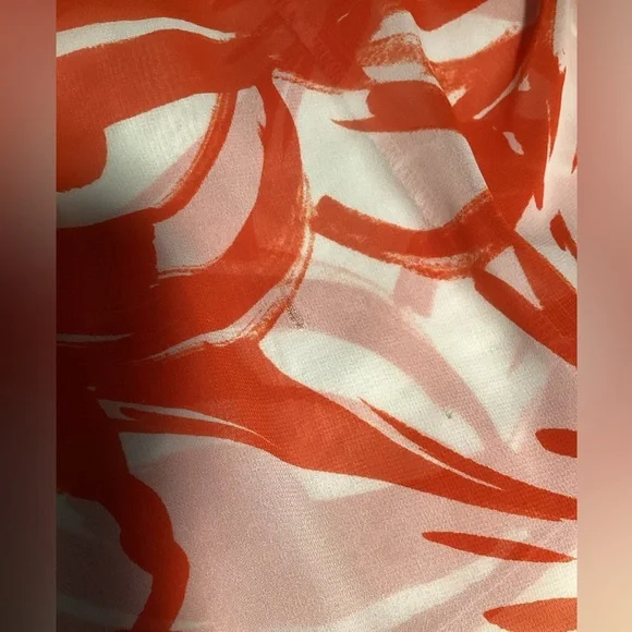 Nina Leonard Orange and White Floral Maxi Dress - Picture 15 of 16